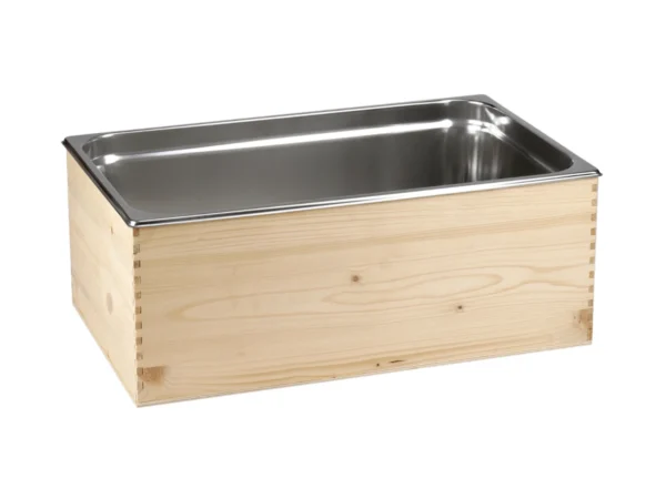 Glacette in abete con 1 vasca in acciaio inox - Cassettepervino