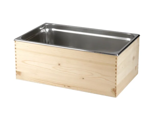 Glacette in abete con 1 vasca in acciaio inox - Cassettepervino