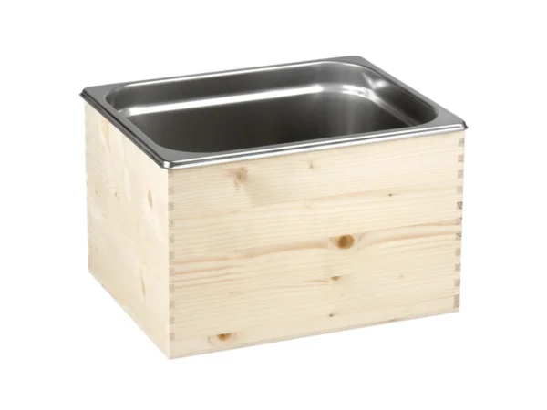 Glacette/Spumantiera in legno con 1 vasca in acciaio inox