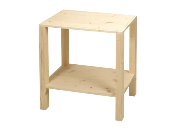 Glacette/Spumantiera naturale in legno di abete e pratico sgabello/tavolino di appoggio.