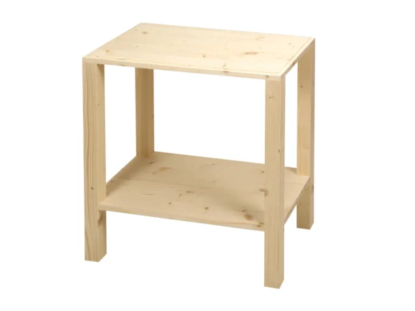 Glacette/Spumantiera naturale in legno di abete e pratico sgabello/tavolino di appoggio.