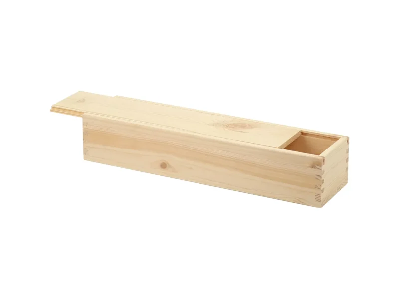 Cassetta con coperchio scorrevole in legno per coltelli o piccoli oggetti di forma allungata