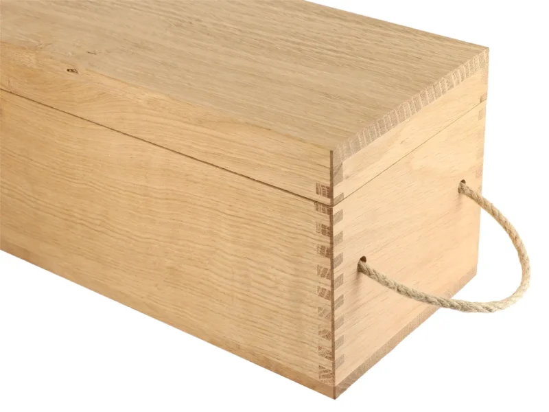 Cassetta con cerniere e clipper in legno per 1 bottiglia Jeroboam