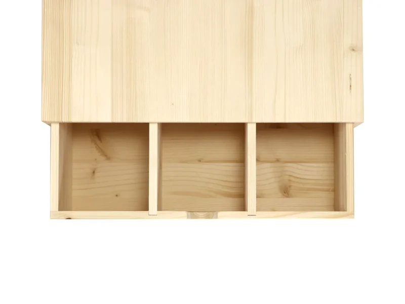 Cassettiera da esposizione per 3 bottiglie in legno