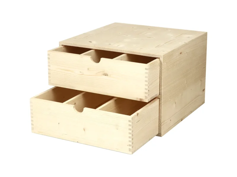 Cassettiera da esposizione per 6 bottiglie in legno