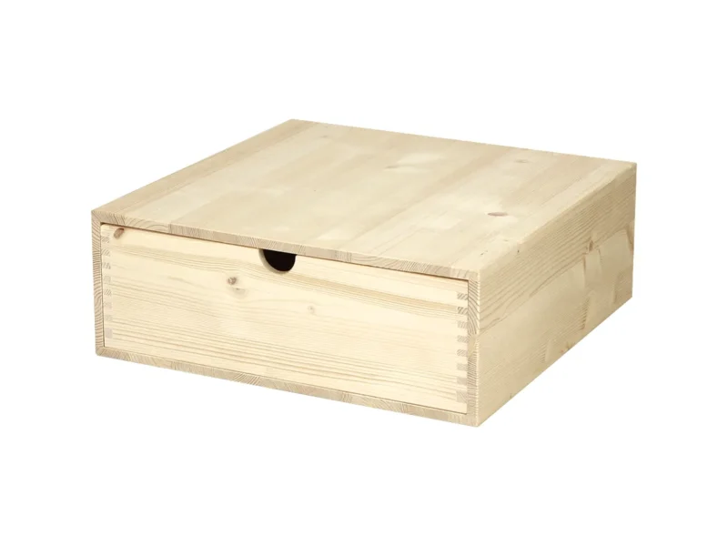Cassettiera da esposizione per 3 bottiglie in legno