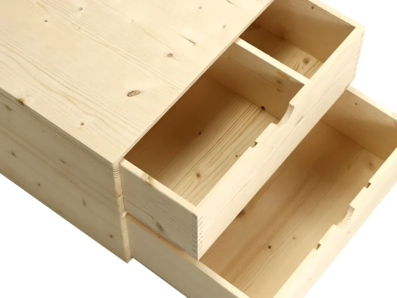 Cassettiera da esposizione per 6 bottiglie in legno