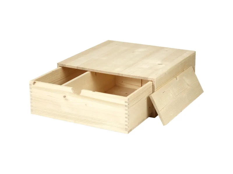 Cassettiera da esposizione per 3 bottiglie in legno
