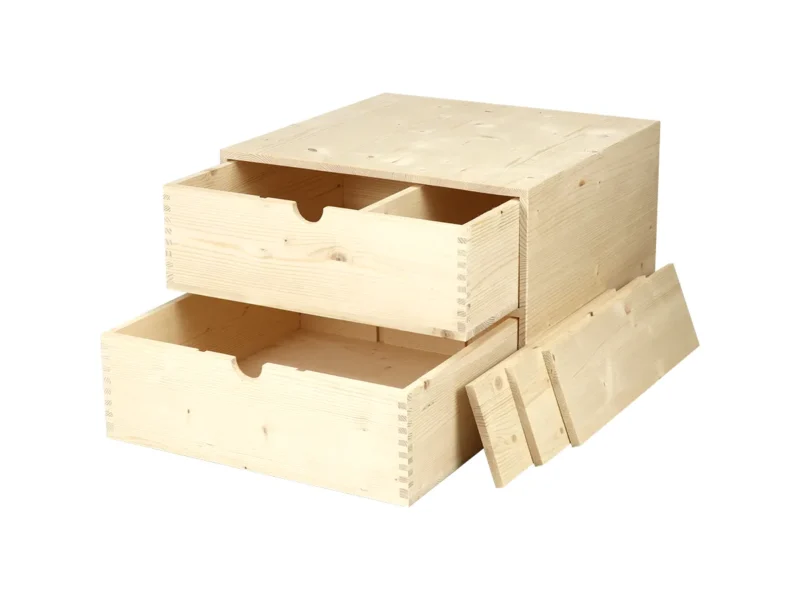 Cassettiera da esposizione per 6 bottiglie in legno